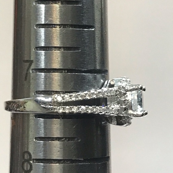 Sterling Silver Lab Diamond Engagement Ring - Picture 8 of 10
